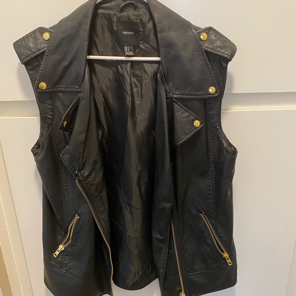 Forever 21 leather biker vest